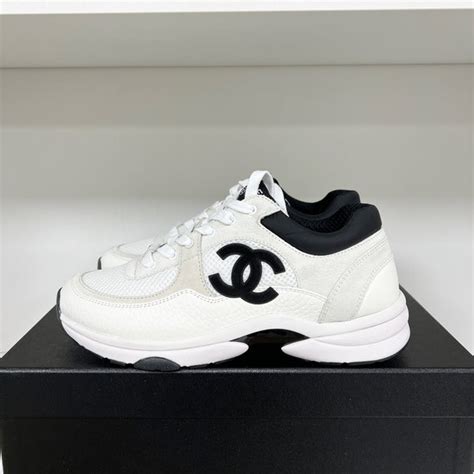 chanel black sneakers|Chanel sneakers black and white.